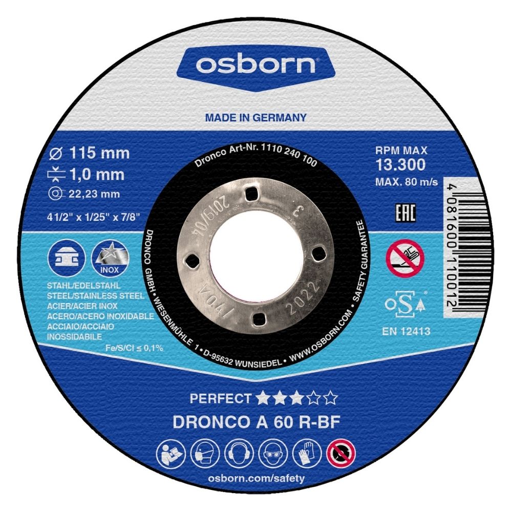 Disque à Tronçonner Plat 115x1x22.2 A60R Perfect