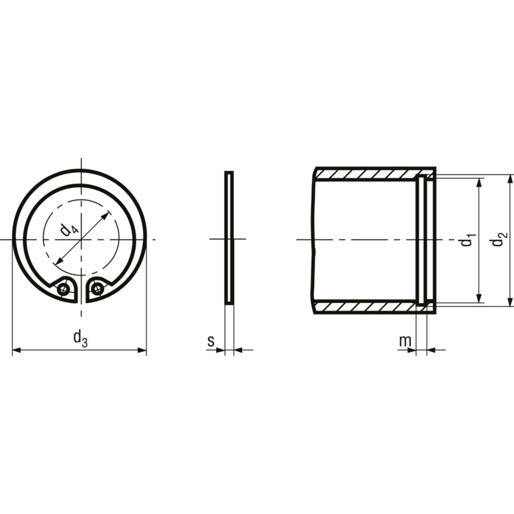 Circlips Intérieur pour alésage DIN 472 Inox