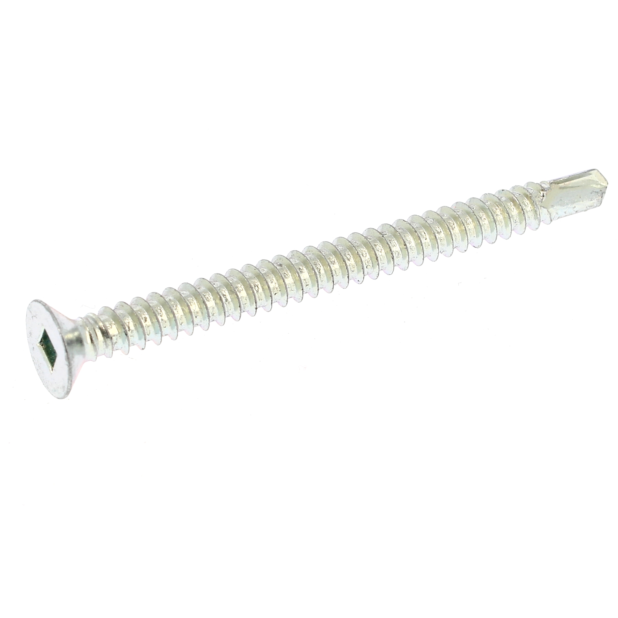 Autoperceuse Tête Fraisée Carrée Acier Zingué Blanc DIN 7504O