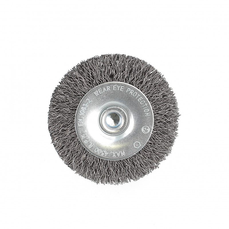 Brosse Circulaire D50x17x6 Fil Acier Ondulé