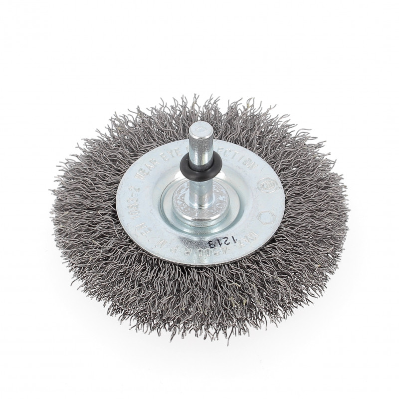 Brosse Circulaire D75x10x6 Fil Acier Ondulé 0.30