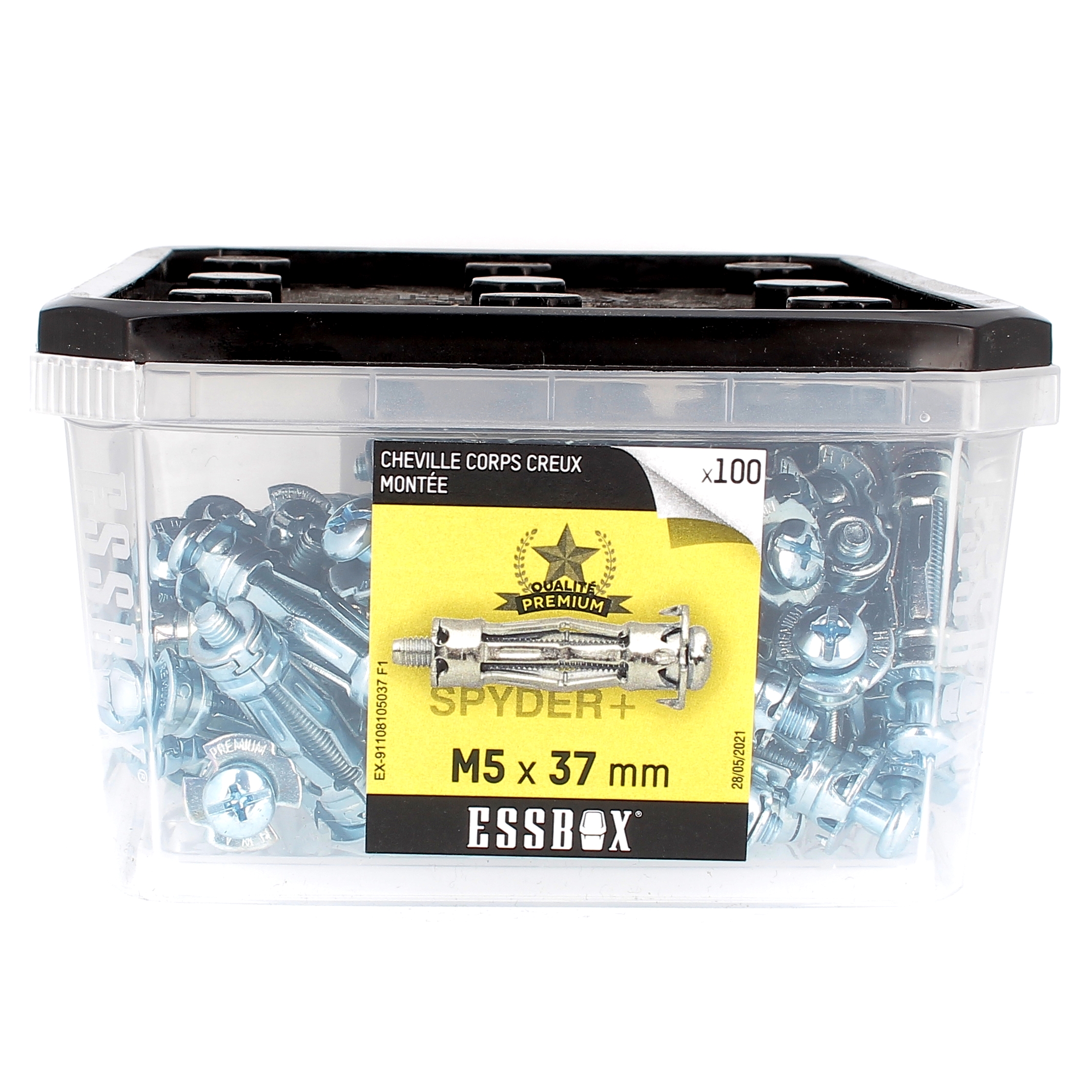 ESSBOX de 100 Chevilles Métalliques à Expansion Qualité Premium 5X37 avec Vis