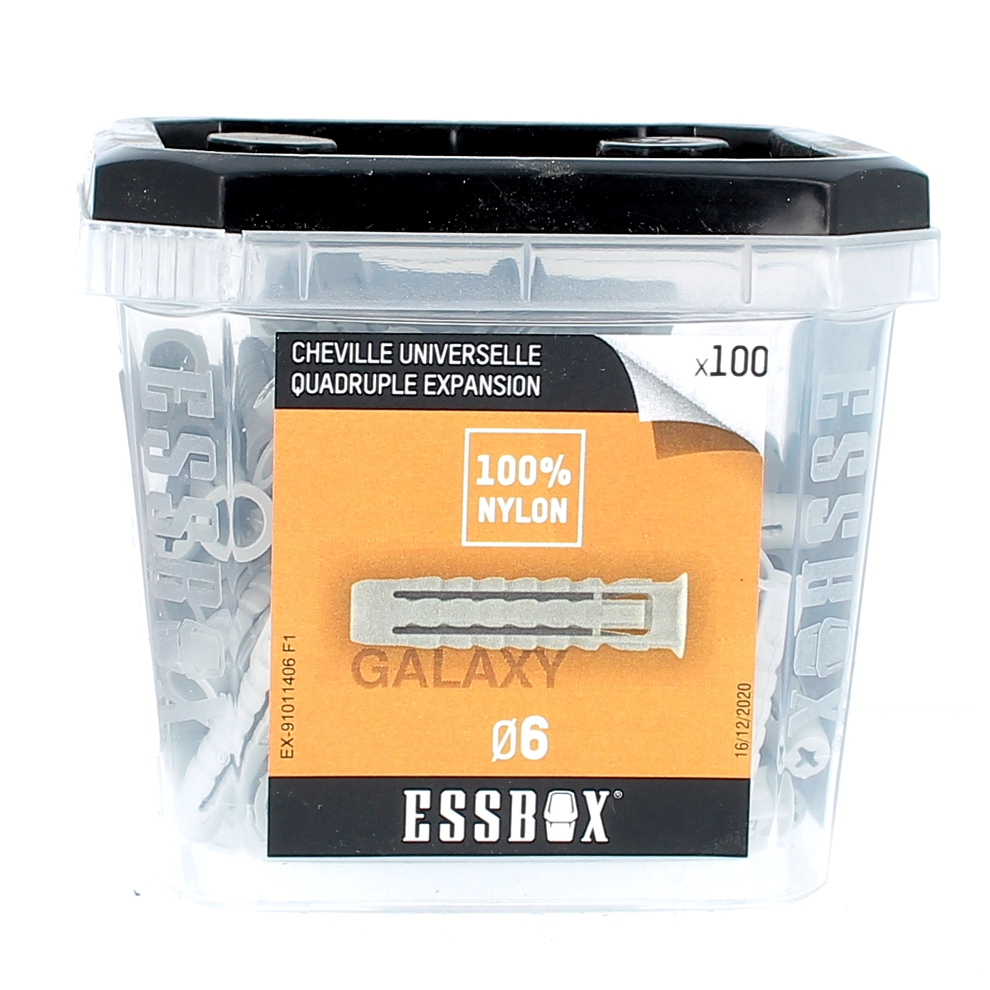 ESSBOX de 100 Chevilles Nylon Quadruple Expansion Galaxy 6