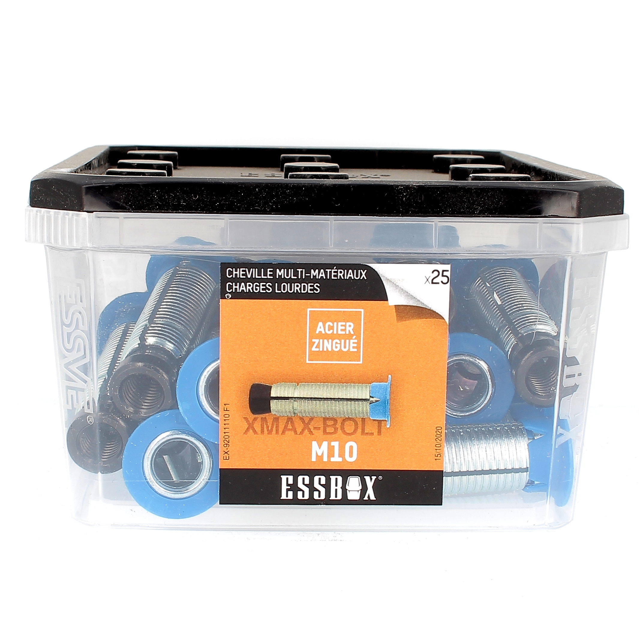 ESSBOX de 25 Chevilles à Expansion Multi-Matériaux M10 Acier