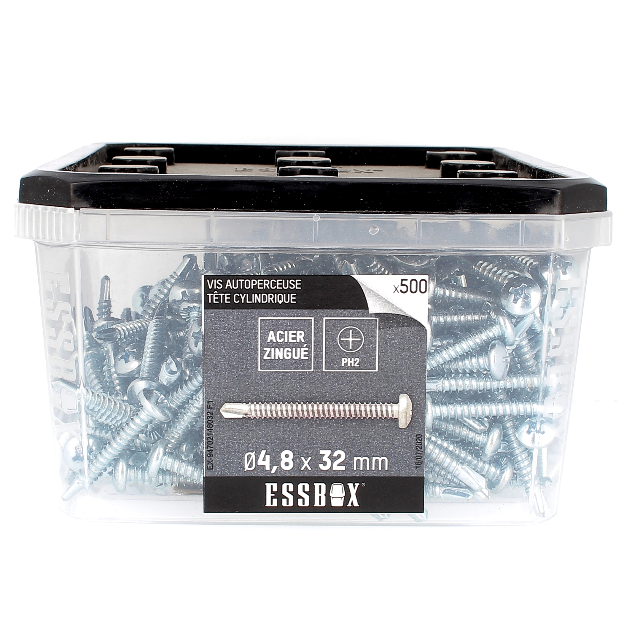 ESSBOX de 500 Autoperceuses TCC 4.8X32 Zingué