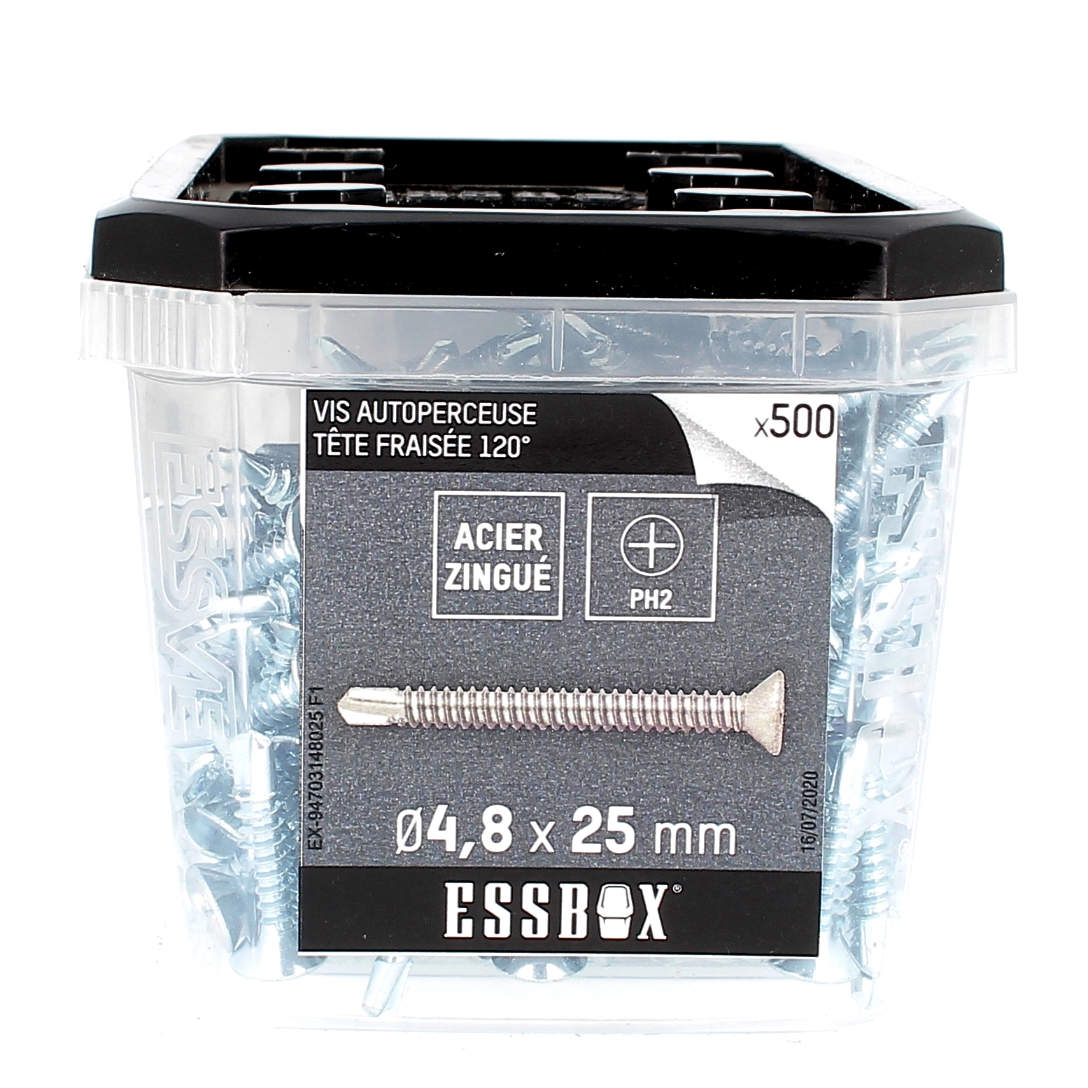 ESSBOX de 500 Autoperceuses TFC 4.8X25 Zingué