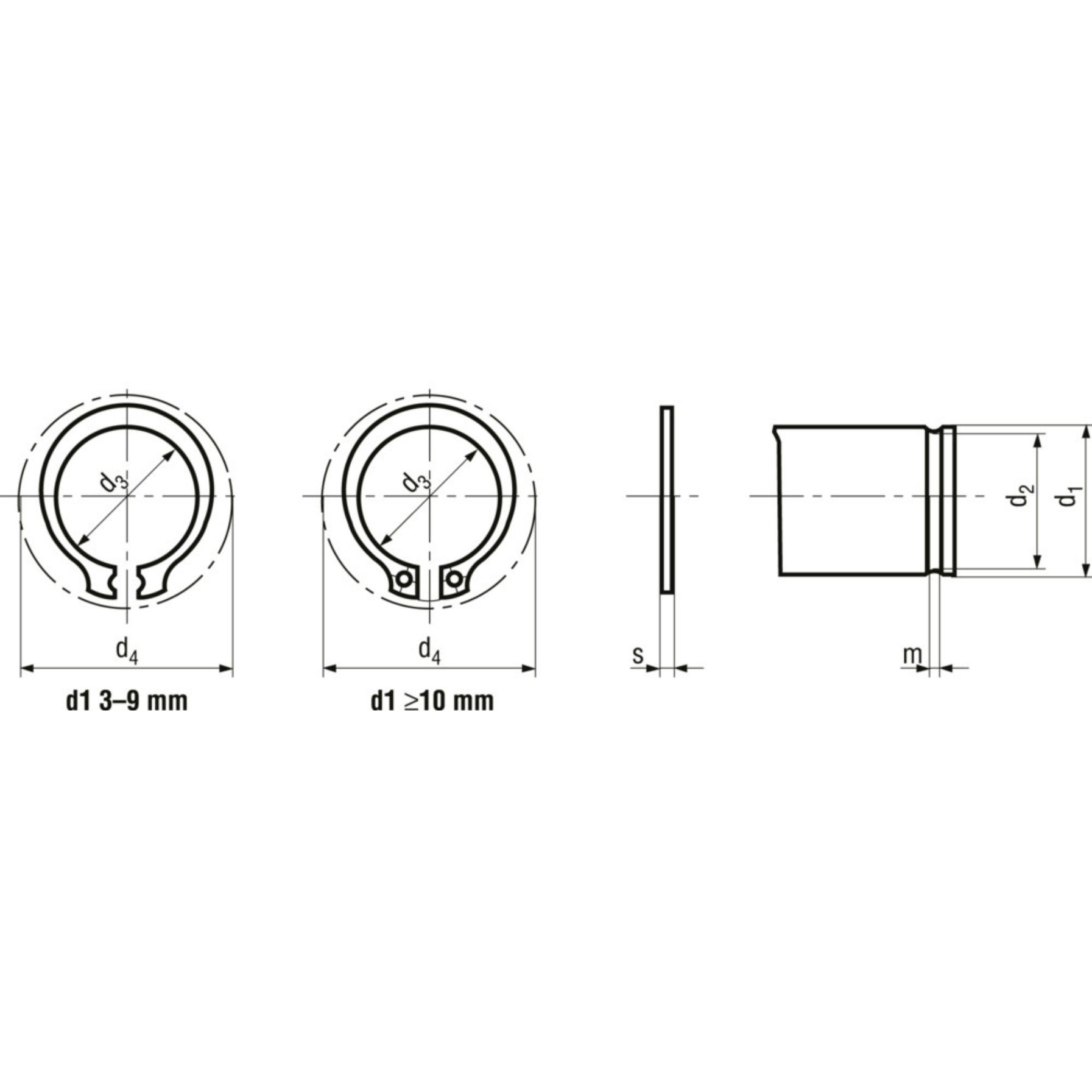 Circlips exterieur pour arbre type A - DIN471 - Inox A2 - LES-INOXYDABLES