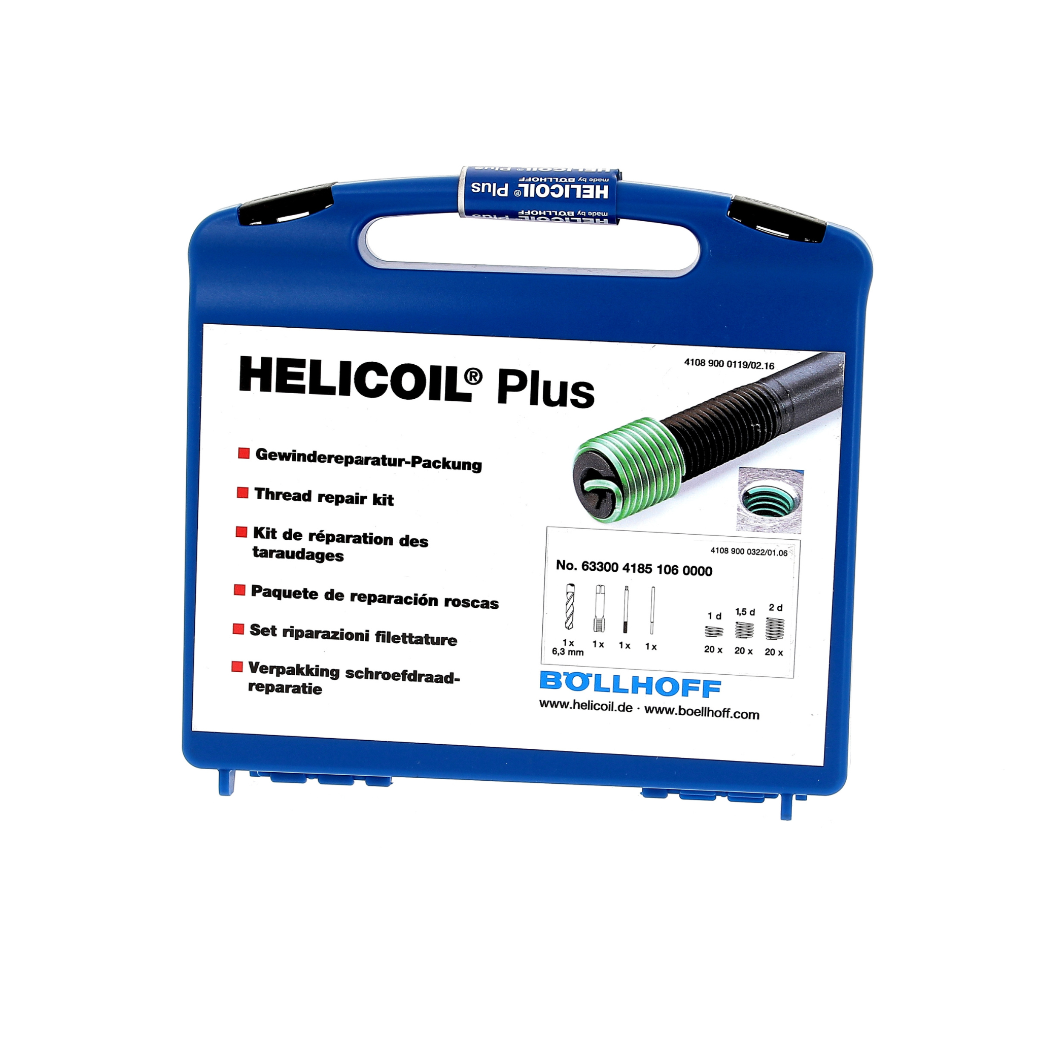 Coffret HELICOIL® Mono-dimensionnel, Pas Standard, 3 longueurs