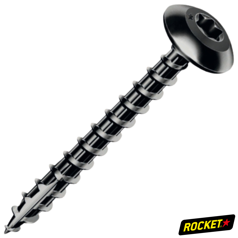 Vis Rocket Penture Tête Ronde Large Torx Acier Zingué Noir