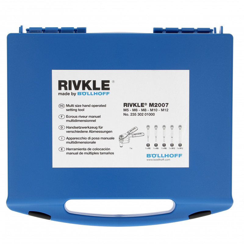 Coffret RIVKLE® (M5-M6-M8-M10-M12) avec Pince Manuelle Multidimensionnelle P2007