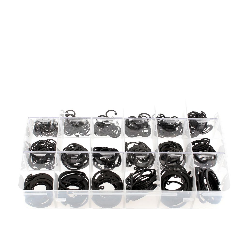 Coffret d'Assortiment de Circlips Intérieurs Acier Noir DIN 472