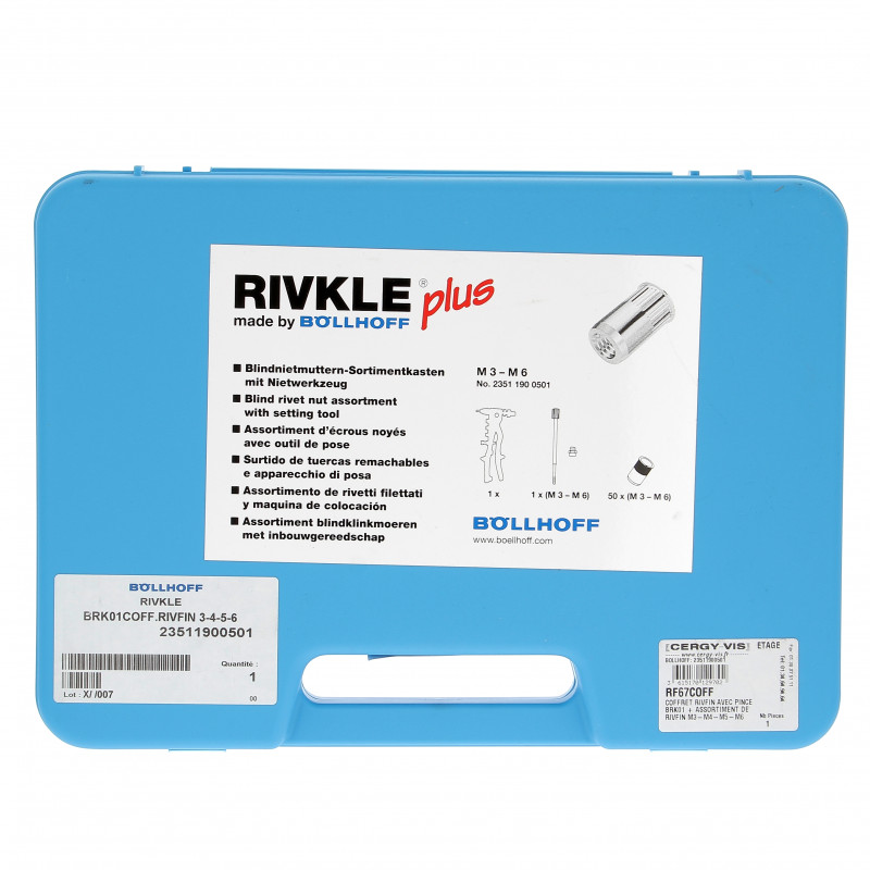 Coffret RIVKLE® RF67 M3-M4-M5-M6 + Pince BRK01