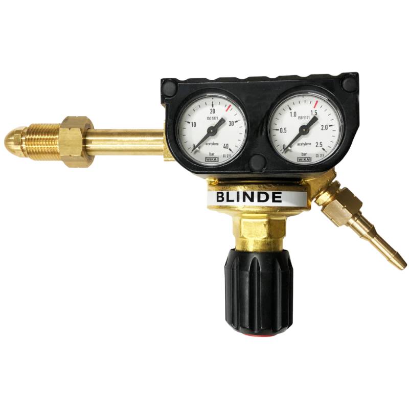 Détendeur Blindé - Acétylène - 2,5 Bars - Entrée Type H - Sortie Douille Mixte