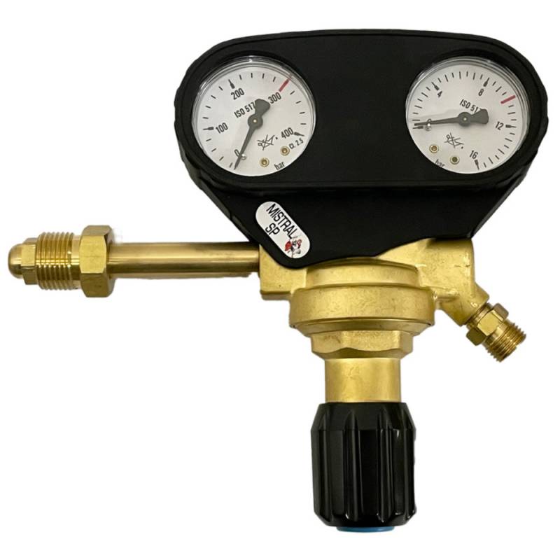 Détendeur Renforcé - Oxygène - 16 Bars - Entrée Type F - Sortie Douille Mixte