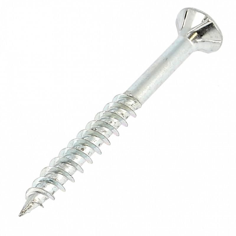 Vis à Bois VBA Tête Fraisée Torx Acier Zingué Blanc