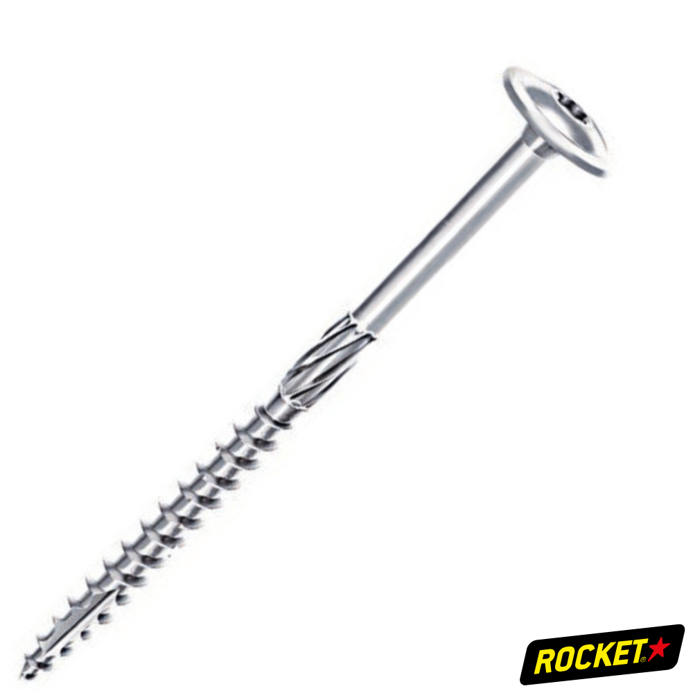 VBA Rocket Charpente Tête Plate Large Torx Acier Zingué Blanc