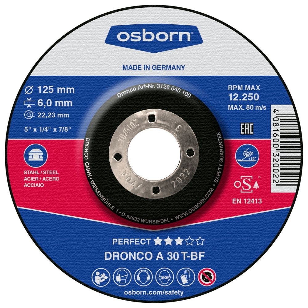 Meule à Ebarber Déportée 125x6x22.2 A30T Perfect