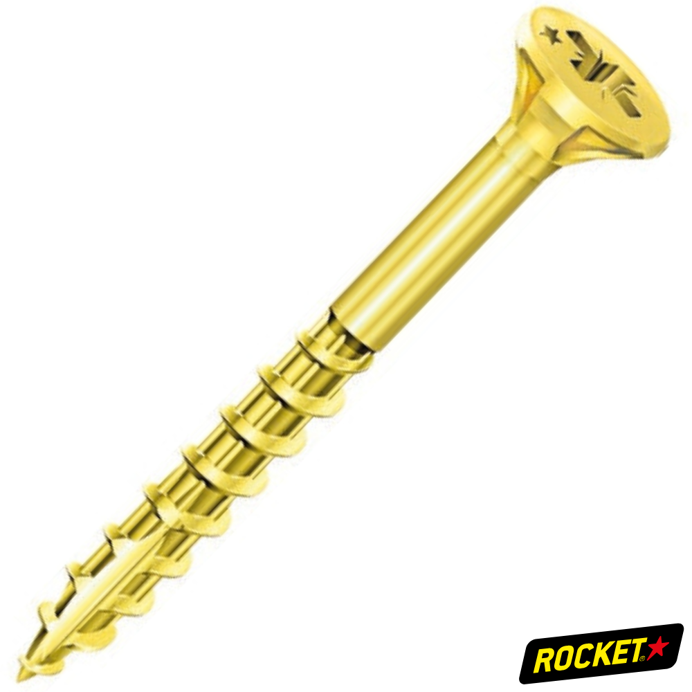 VBA Rocket Tête Fraisée Pozidriv Acier Zingué Bichromaté Filetage Partiel