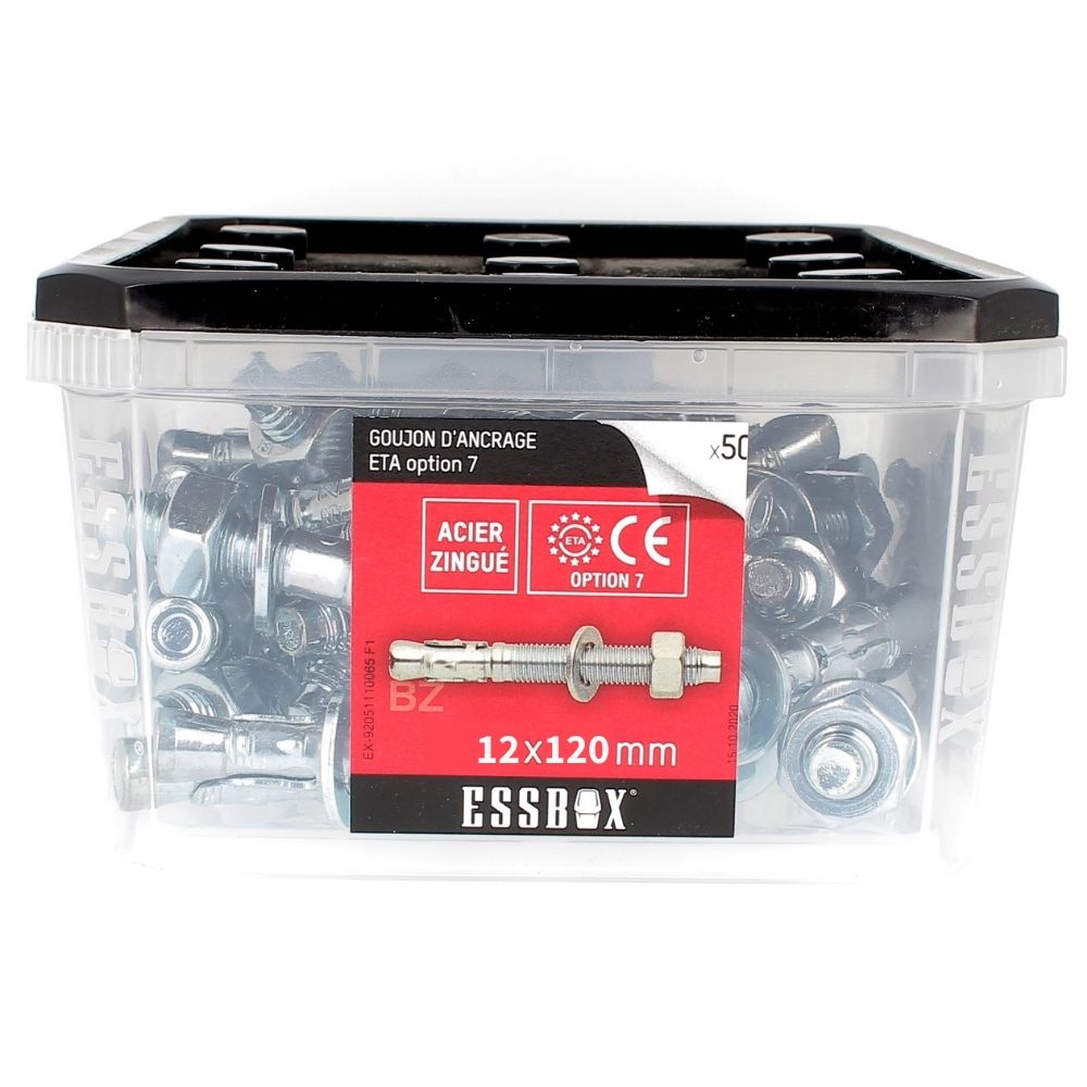 ESSBOX de 25 Goujons d'Ancrage 12X120 Acier
