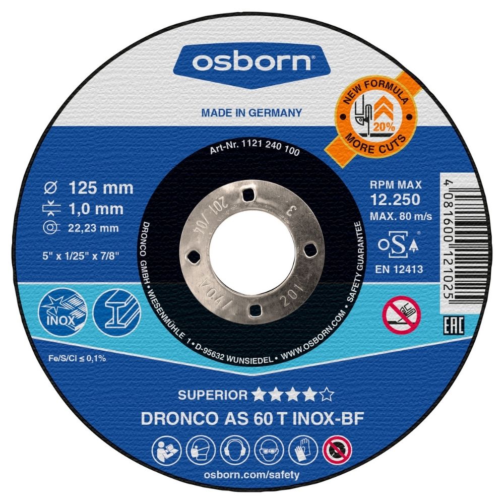 Disque à Tronçonner Plat 125x1x22.2 AS60T Inox