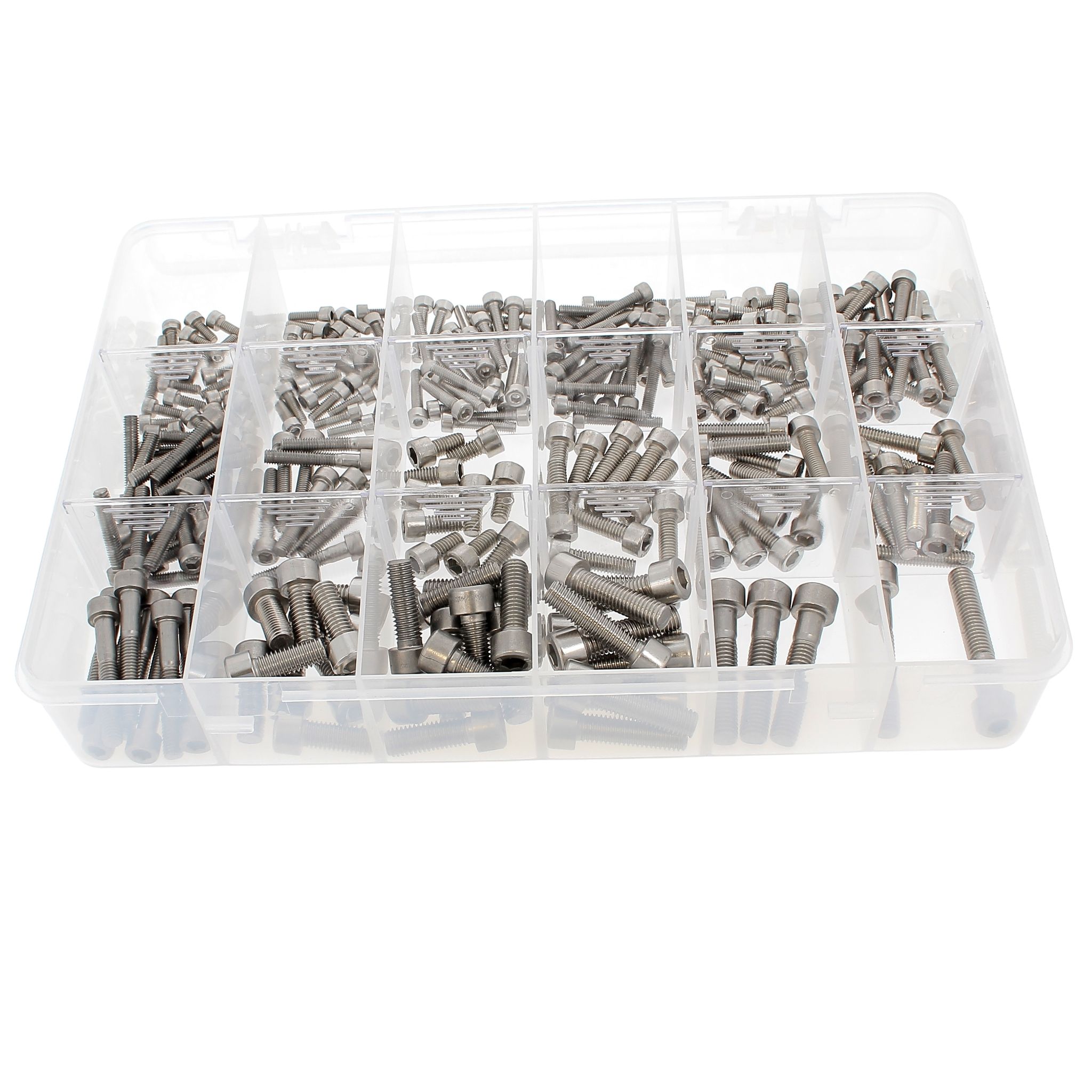 Coffret d'assortiments 255 Vis à tête Cylindrique Hexagonale Creuse Inox A4 DIN 912