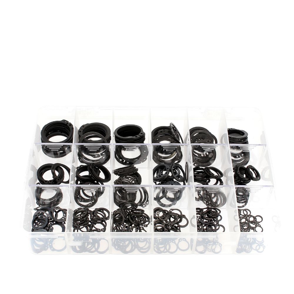 Achat Coffret d'Assortiment de Circlips Extérieurs Acier Noir DIN